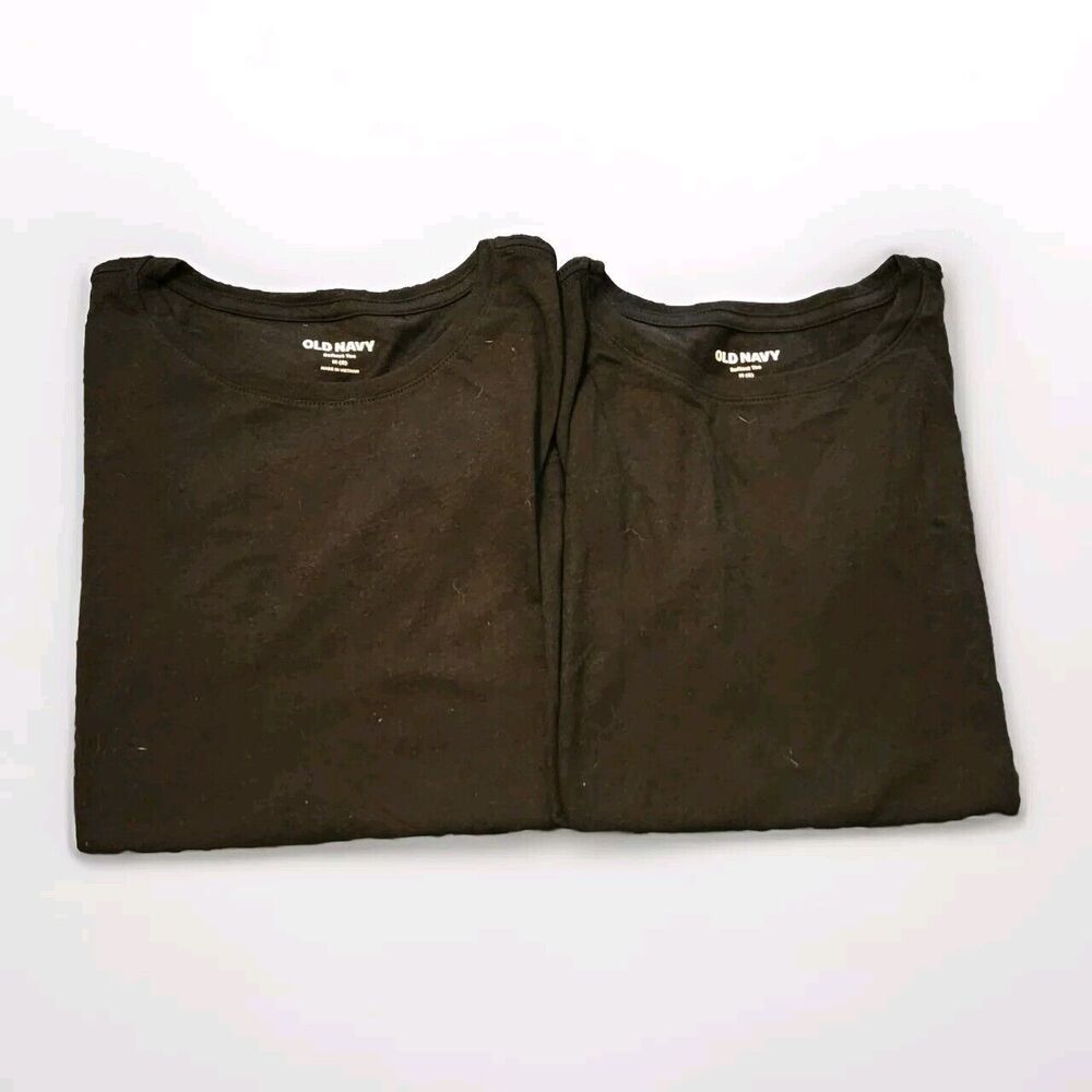 2 Pack Black Medium 8 Old Navy Softest Tee Girls T-shirts Short Sleeve Cotton